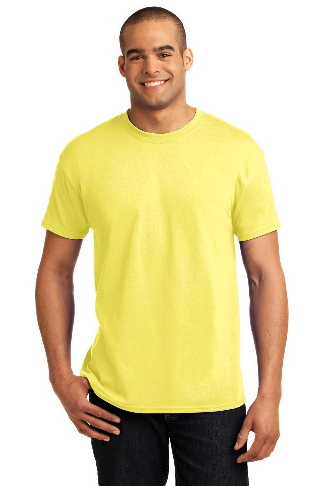 Hanes 5170 Ecosmart 50/50 Cotton/Poly T-Shirt - Yellow - HIT a Double