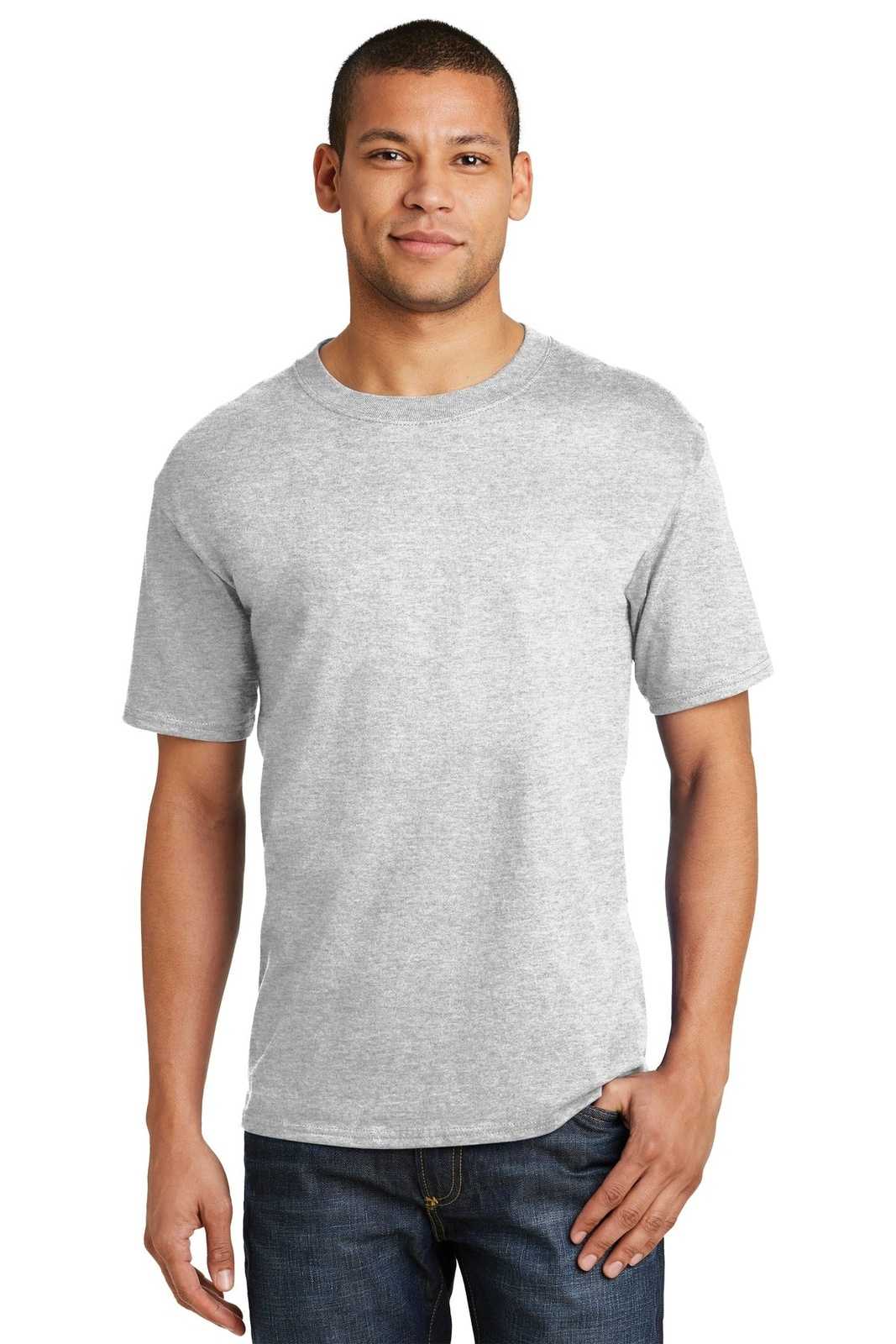 Hanes 5180 Beefy-T 100% Cotton T-Shirt - Ash - HIT a Double