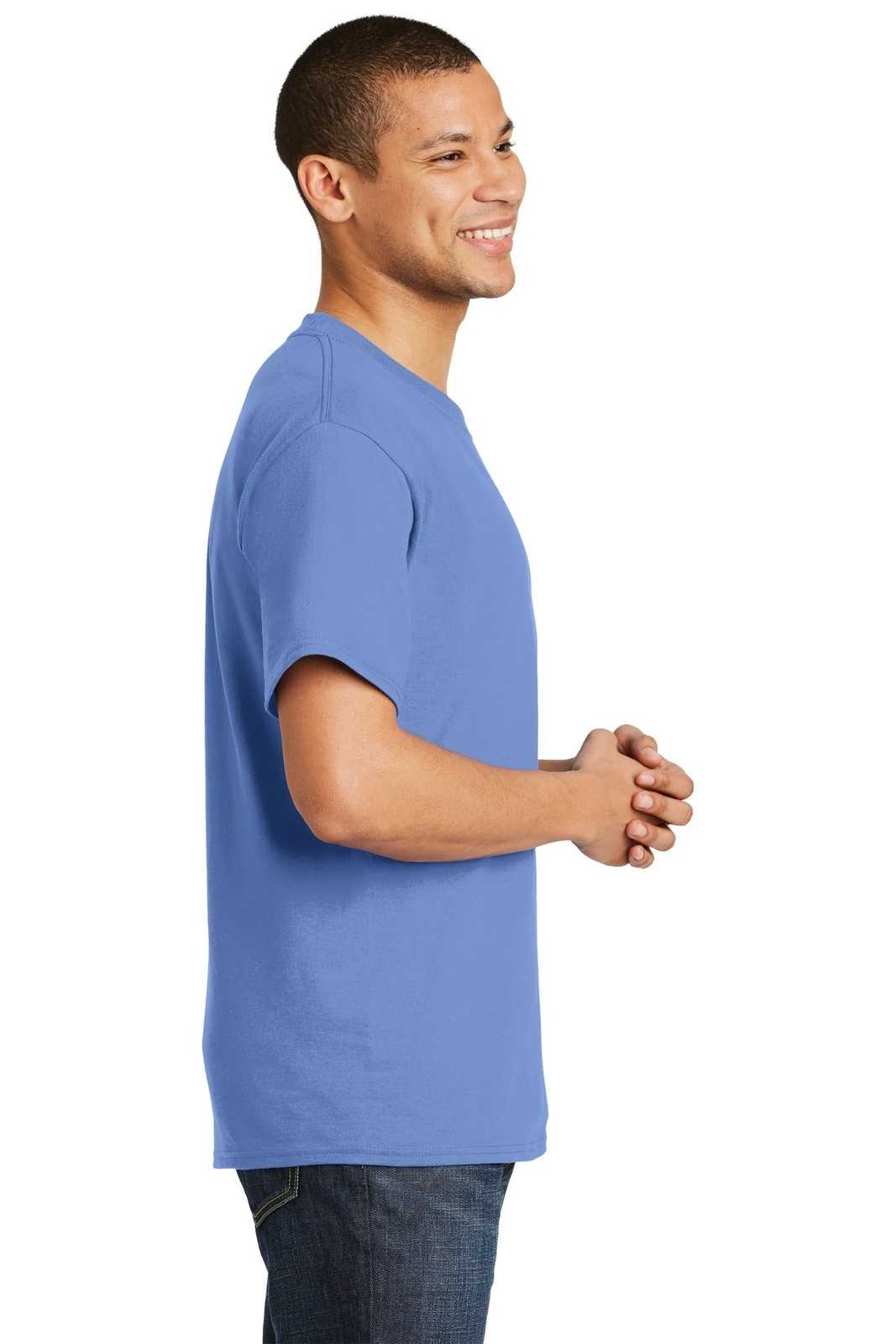 Hanes 5180 Beefy-T 100% Cotton T-Shirt - Carolina Blue - HIT a Double
