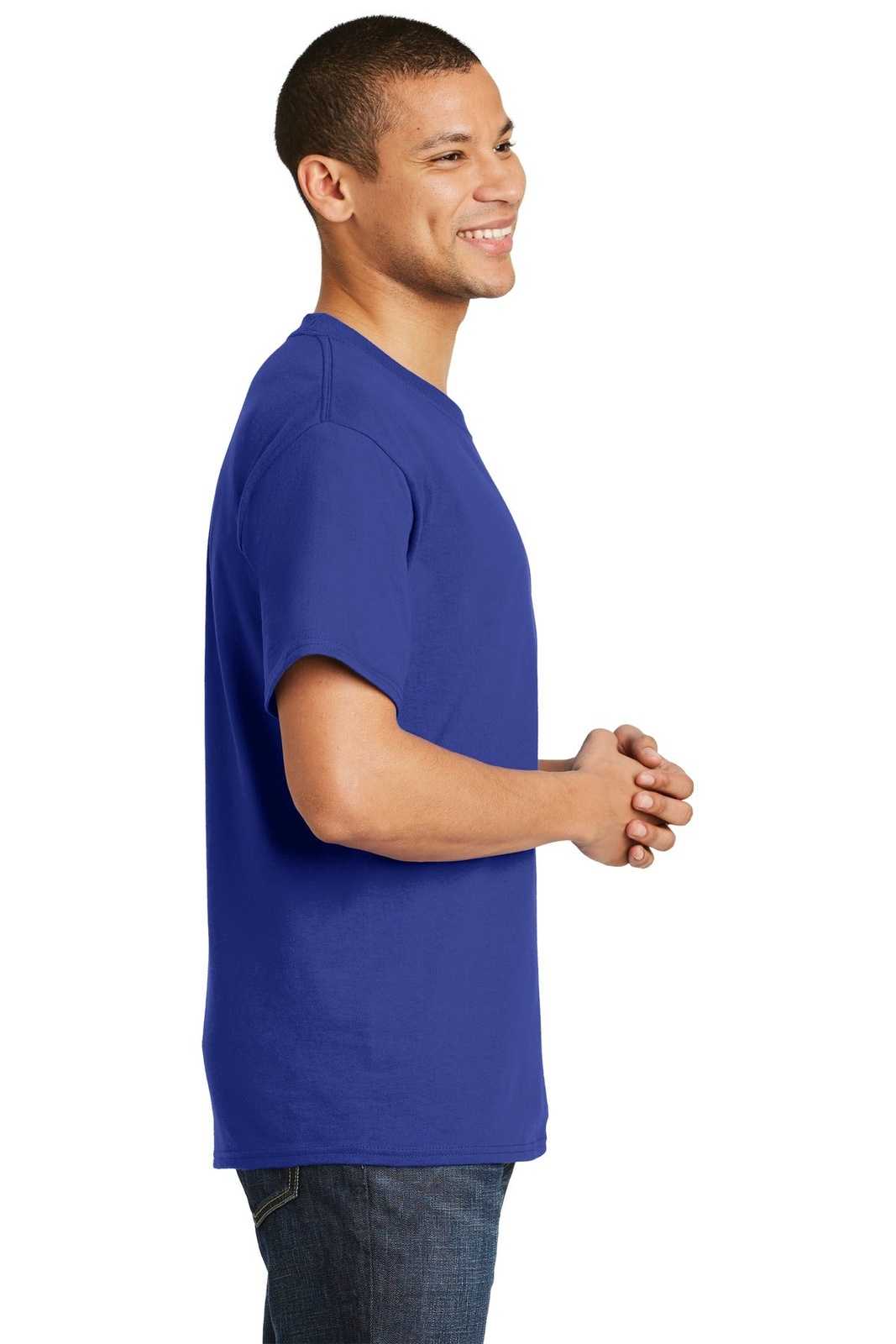 Hanes 5180 Beefy-T 100% Cotton T-Shirt - Deep Royal - HIT a Double