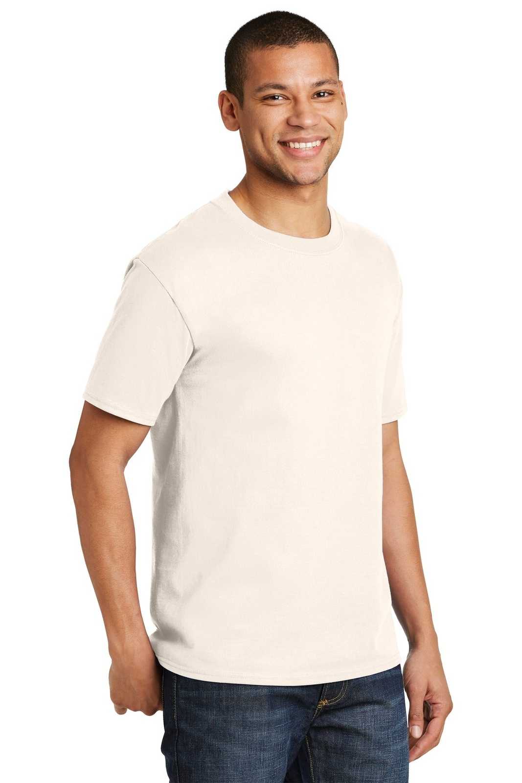 Hanes 5180 Beefy-T 100% Cotton T-Shirt - Natural - HIT a Double