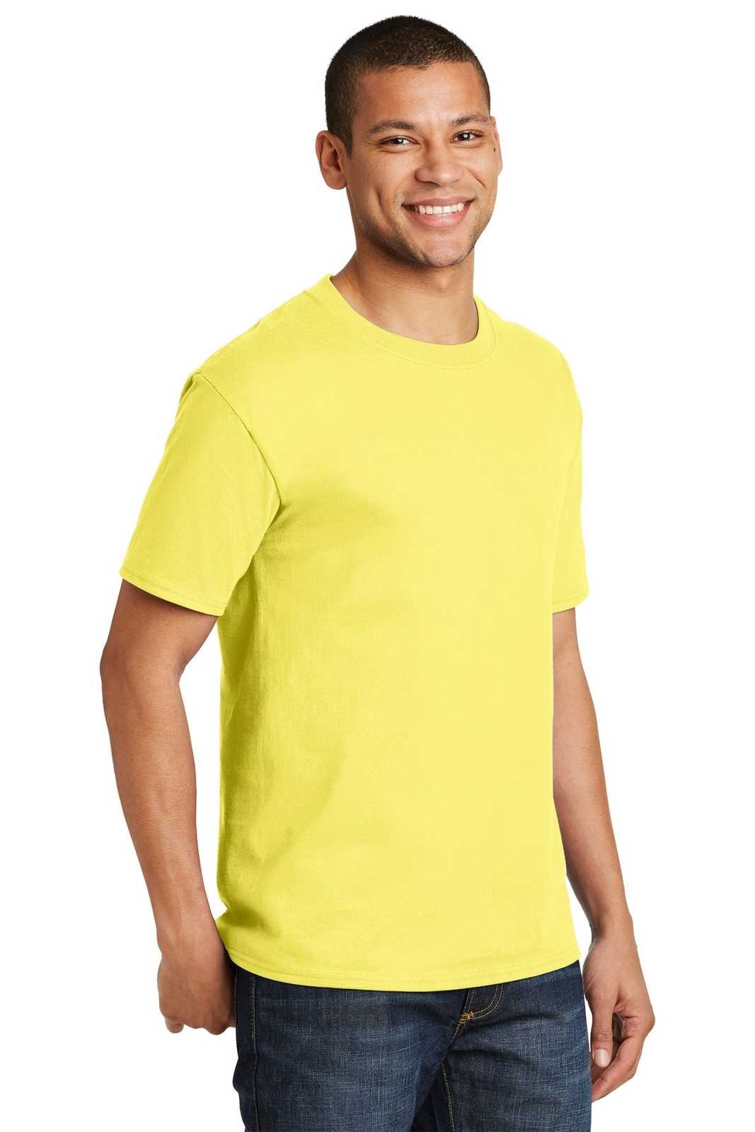 Hanes 5180 Beefy-T 100% Cotton T-Shirt - Yellow - HIT a Double