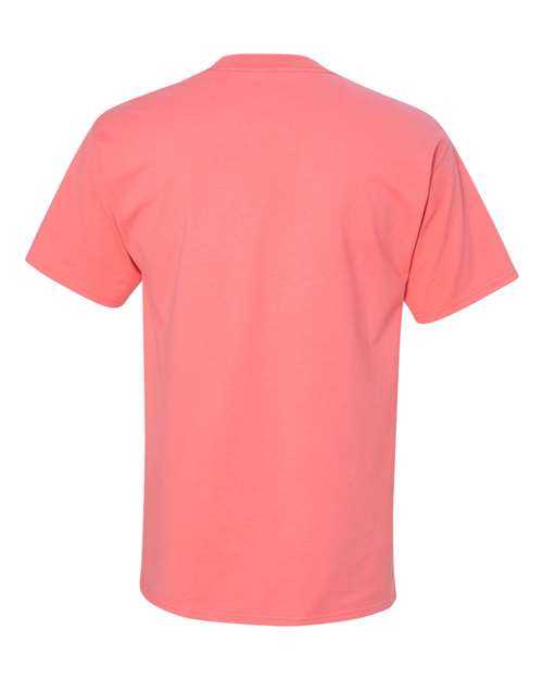 Hanes 5180 Beefy-T Short Sleeve T-Shirt - Charisma Coral - HIT a Double