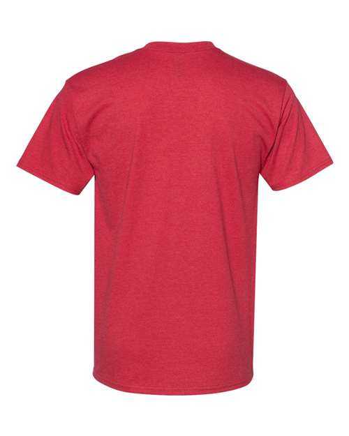 Hanes 5180 Beefy-T Short Sleeve T-Shirt - Heather Red - HIT a Double