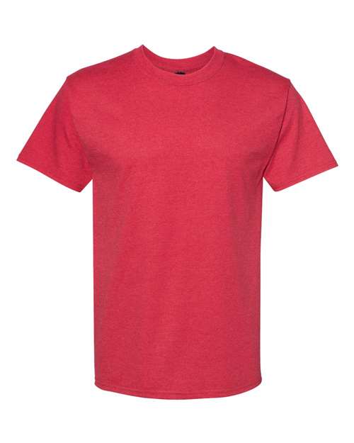 Hanes 5180 Beefy-T Short Sleeve T-Shirt - Heather Red - HIT a Double