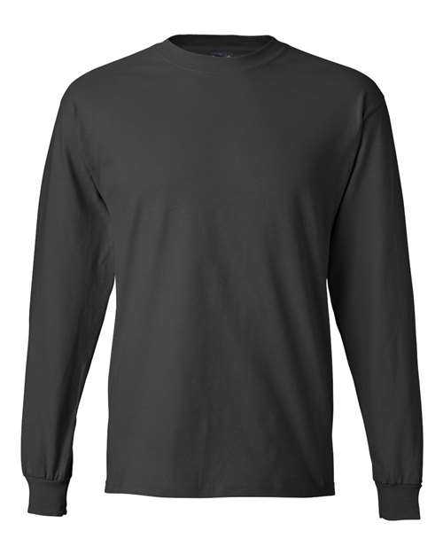 Hanes 5186 Beefy-T Long Sleeve T-Shirt - Smoke Grey - HIT a Double