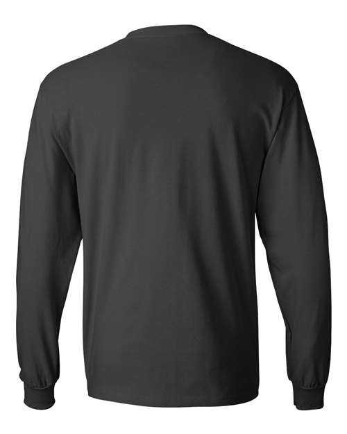 Hanes 5186 Beefy-T Long Sleeve T-Shirt - Smoke Grey - HIT a Double
