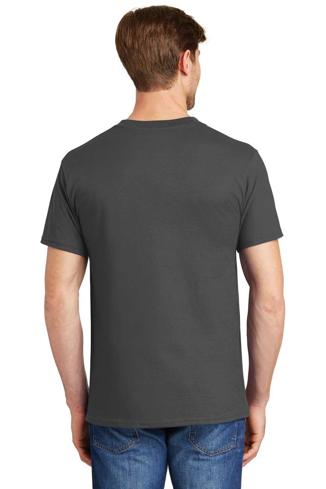 Hanes 5190 Beefy-T - 100% Cotton T-Shirt with Pocket - Smoke Gray - HIT a Double