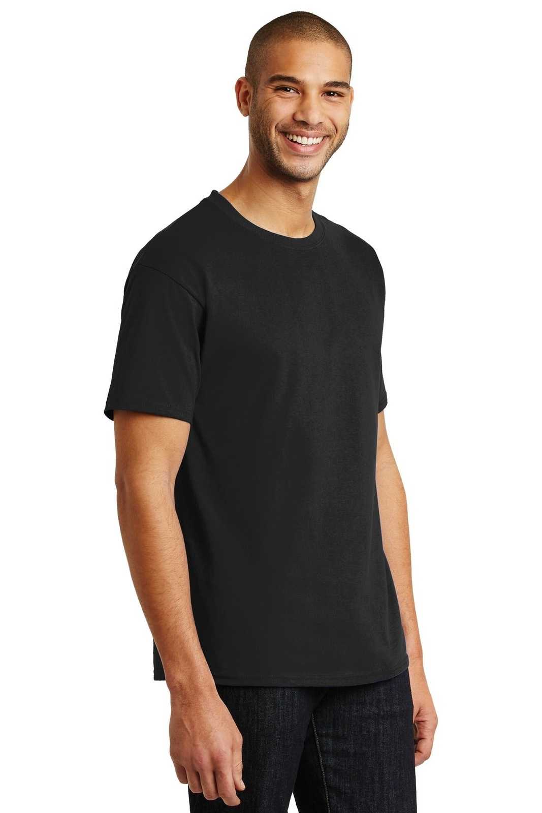 Hanes 5250 Tagless 100% Cotton T-Shirt - Black - HIT a Double