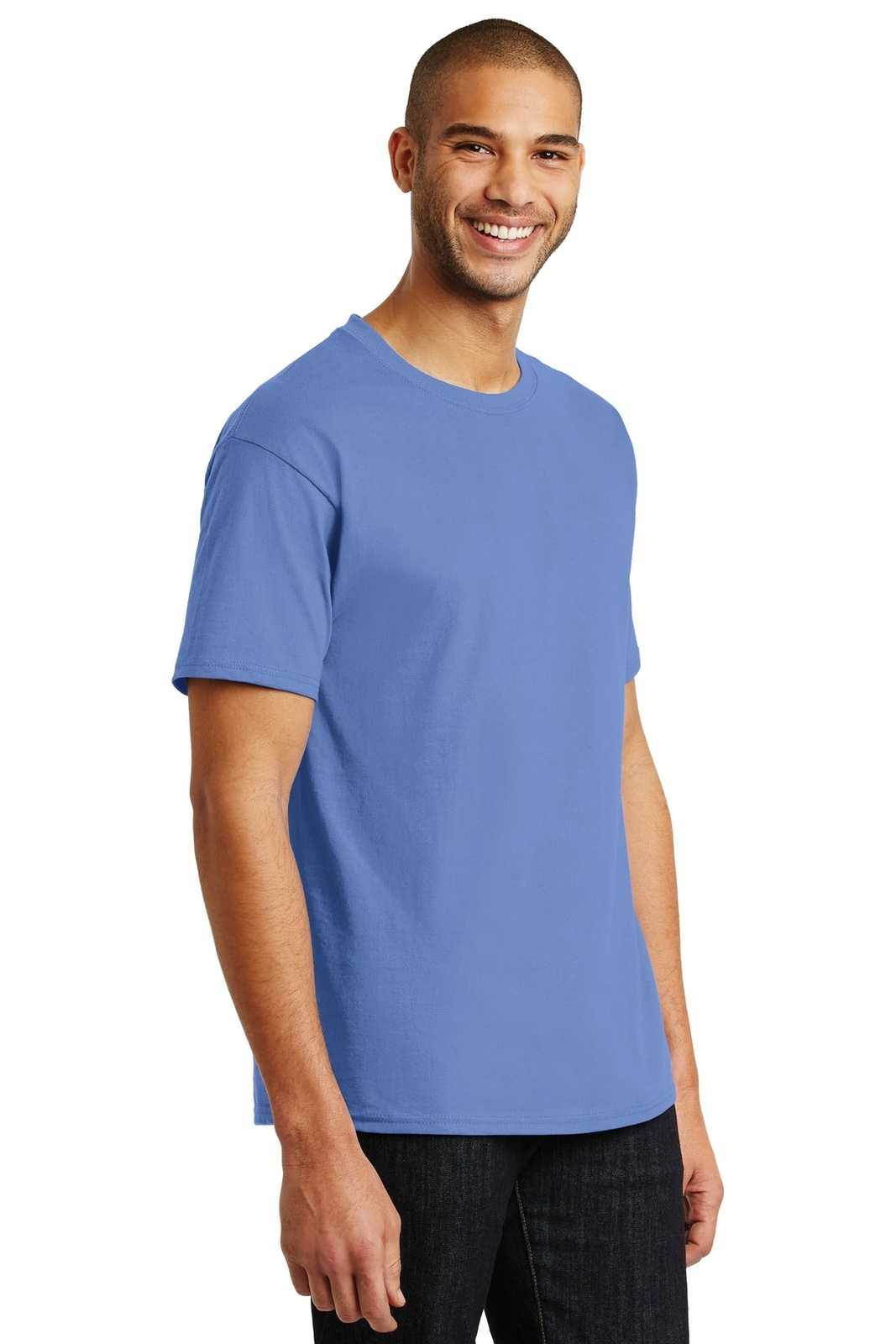 Hanes 5250 Tagless 100% Cotton T-Shirt - Carolina Blue - HIT a Double