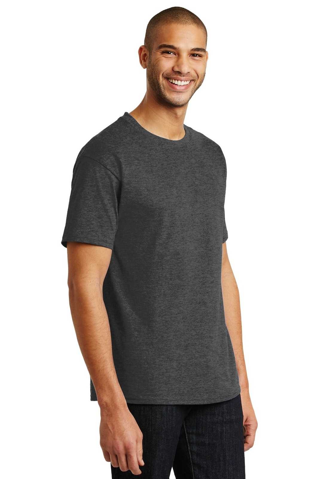 Hanes 5250 Tagless 100% Cotton T-Shirt - Charcoal Heather - HIT a Double