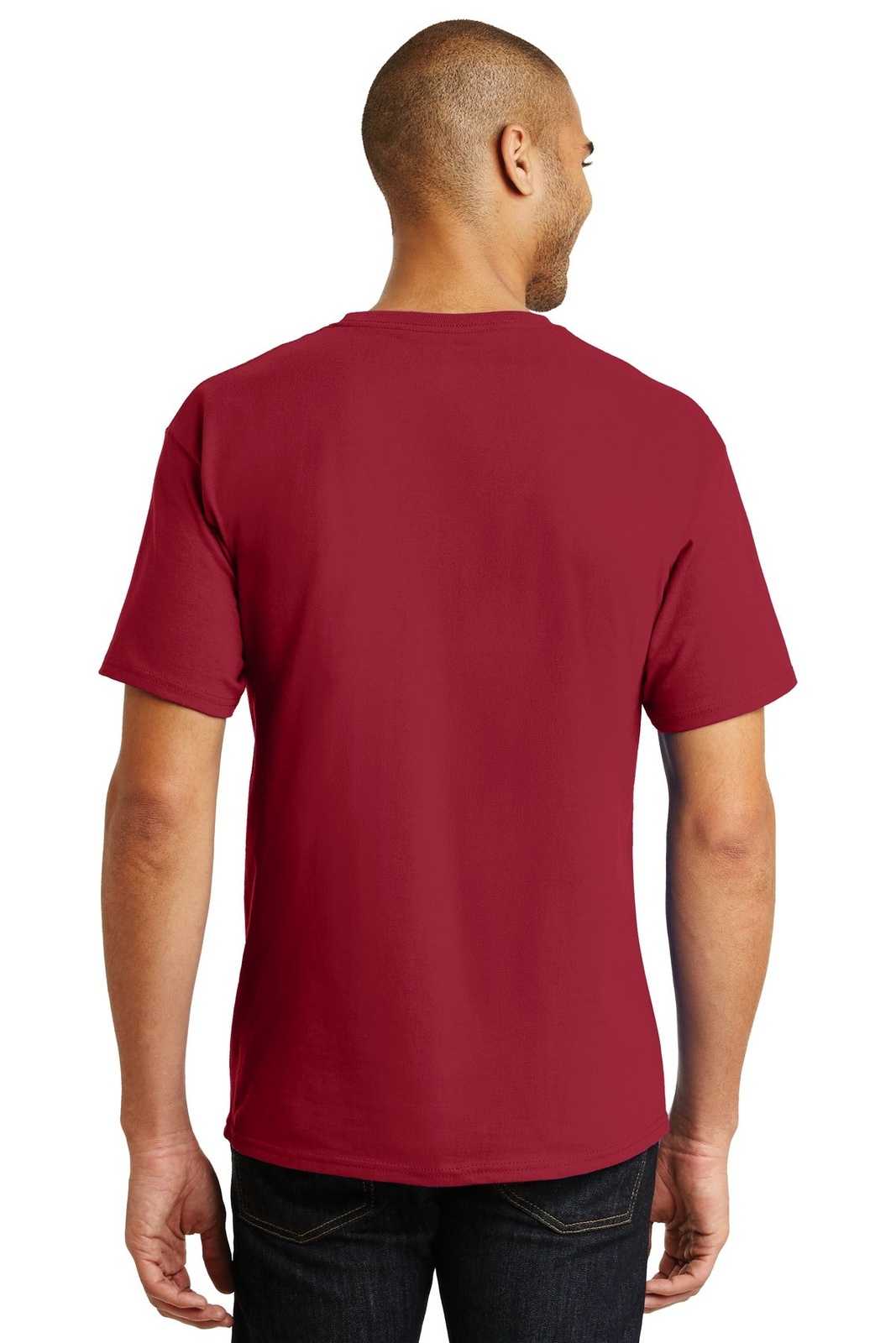 Hanes 5250 Tagless 100% Cotton T-Shirt - Deep Red - HIT a Double