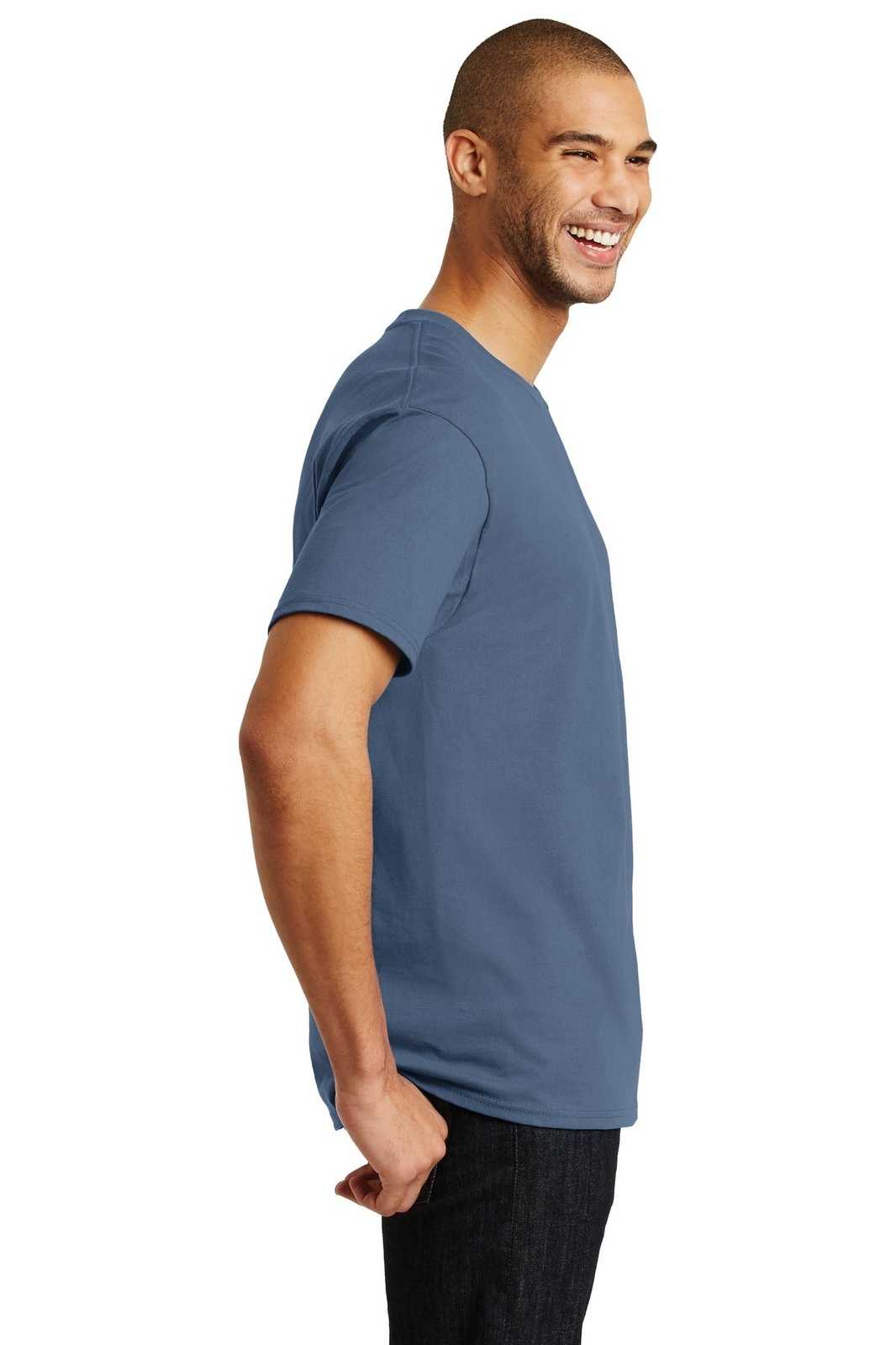 Hanes 5250 Tagless 100% Cotton T-Shirt - Denim Blue - HIT a Double