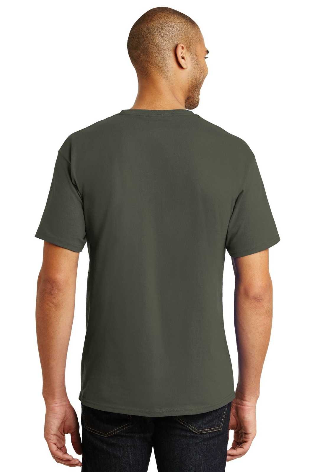 Hanes 5250 Tagless 100% Cotton T-Shirt - Fatigue Green - HIT a Double