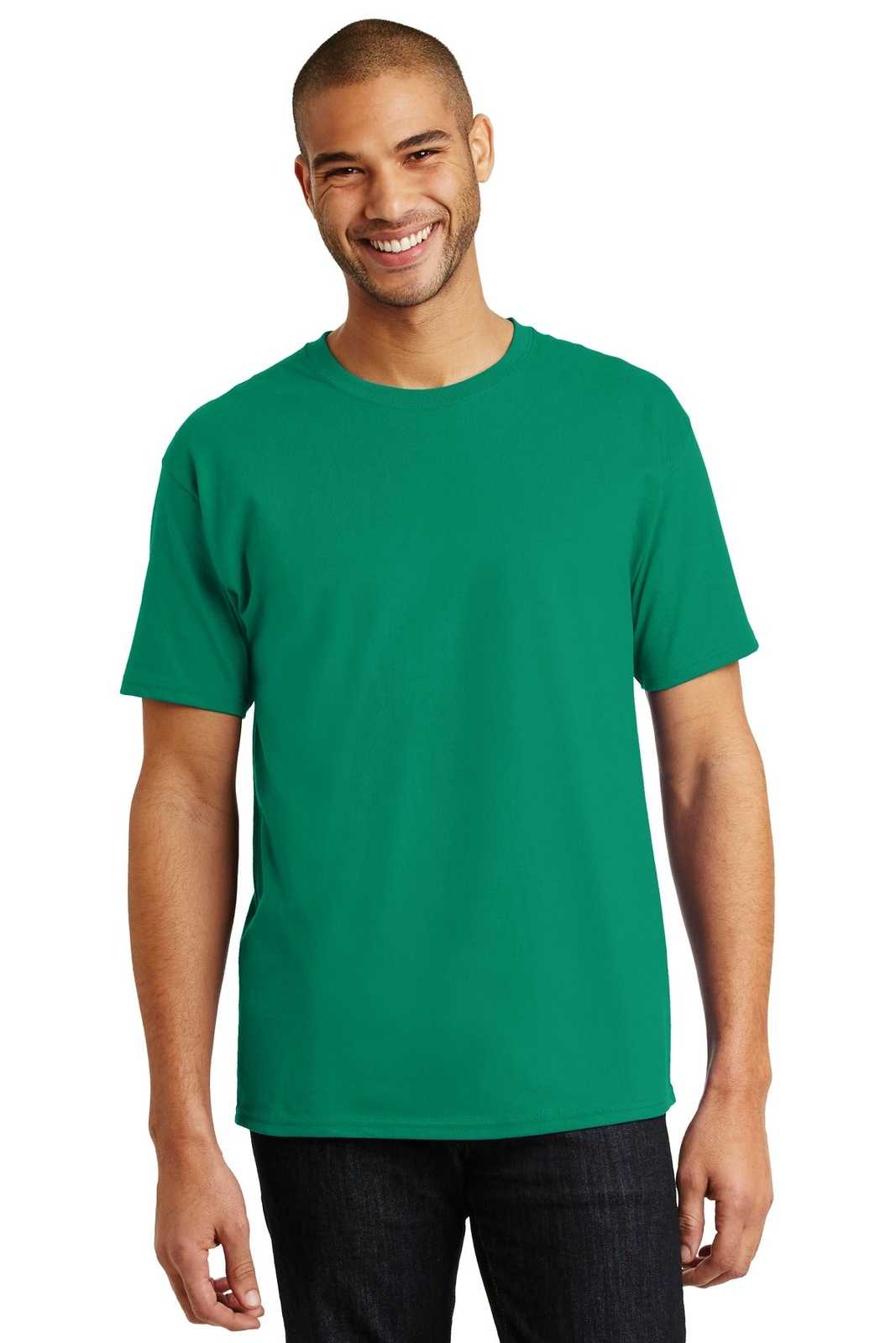 Hanes 5250 Tagless 100% Cotton T-Shirt - Kelly Green - HIT a Double