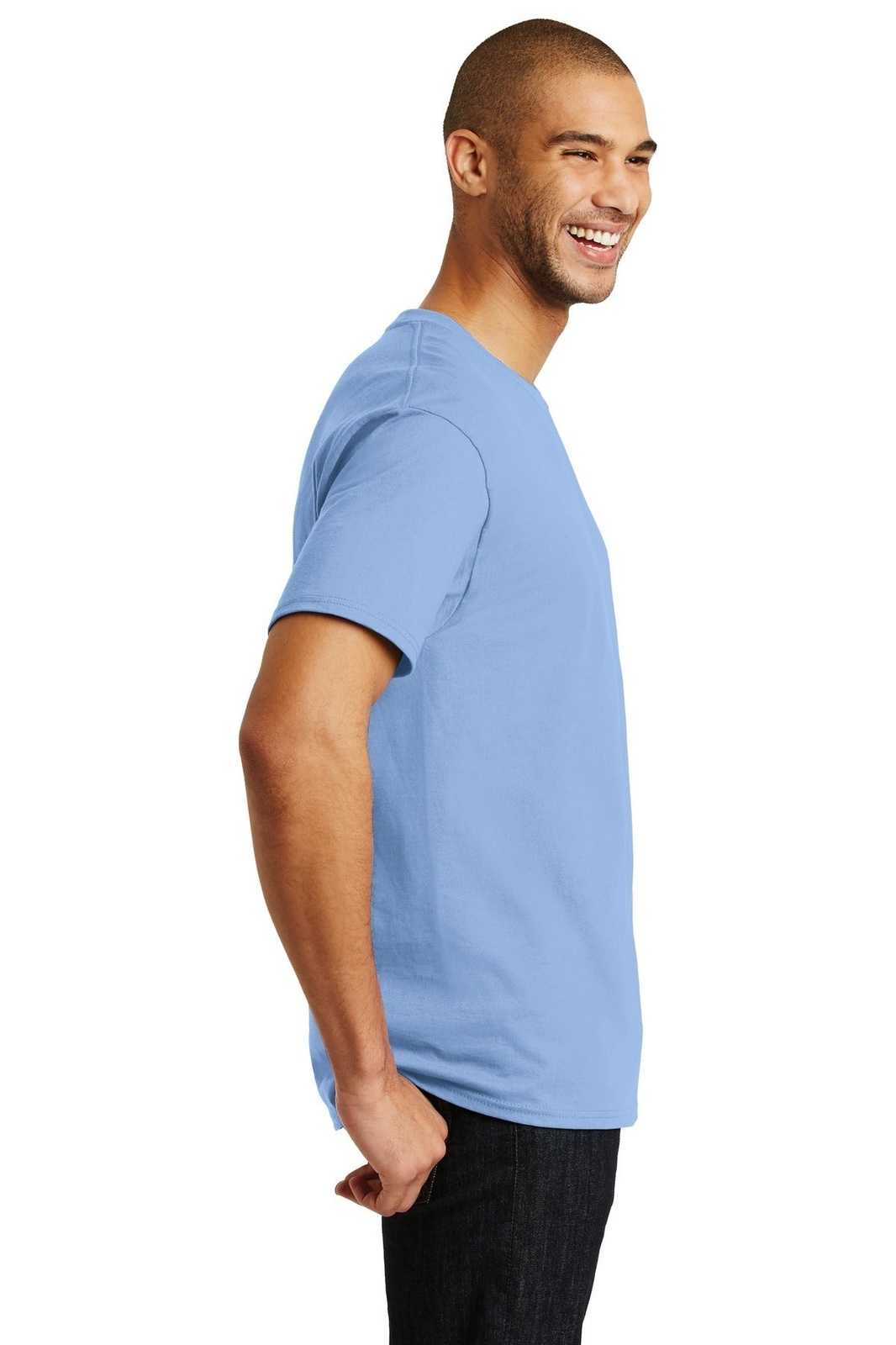 Hanes 5250 Tagless 100% Cotton T-Shirt - Light Blue - HIT a Double