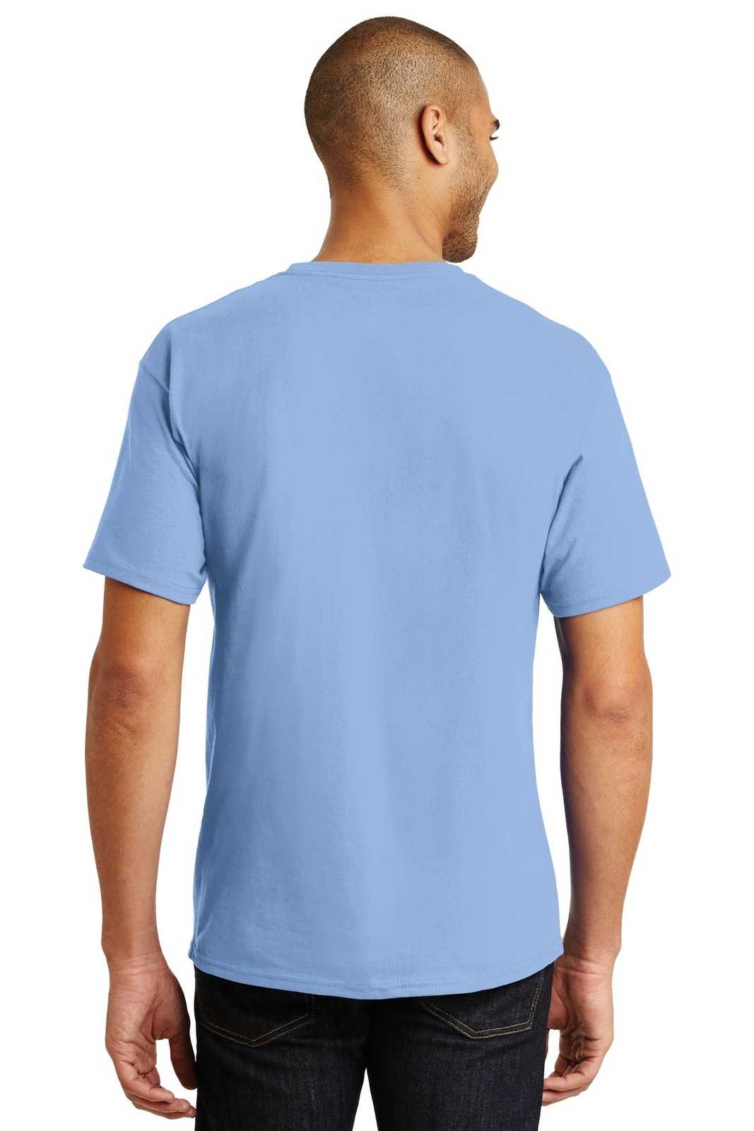 Hanes 5250 Tagless 100% Cotton T-Shirt - Light Blue - HIT a Double