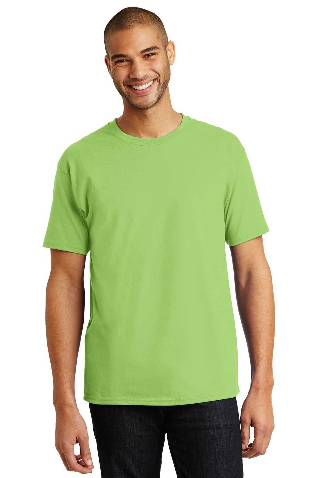 Hanes 5250 Tagless 100% Cotton T-Shirt - Lime - HIT a Double