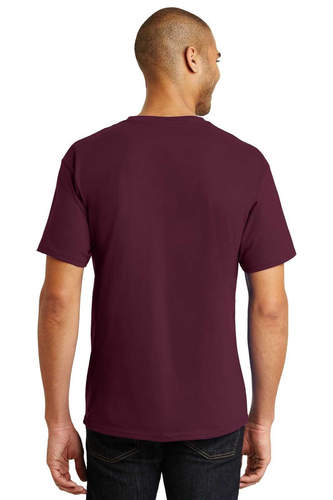 Hanes 5250 Tagless 100% Cotton T-Shirt - Maroon - HIT a Double