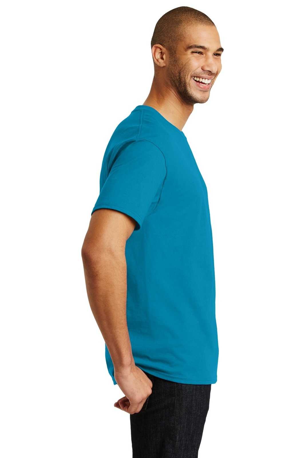 Hanes 5250 Tagless 100% Cotton T-Shirt - Teal - HIT a Double