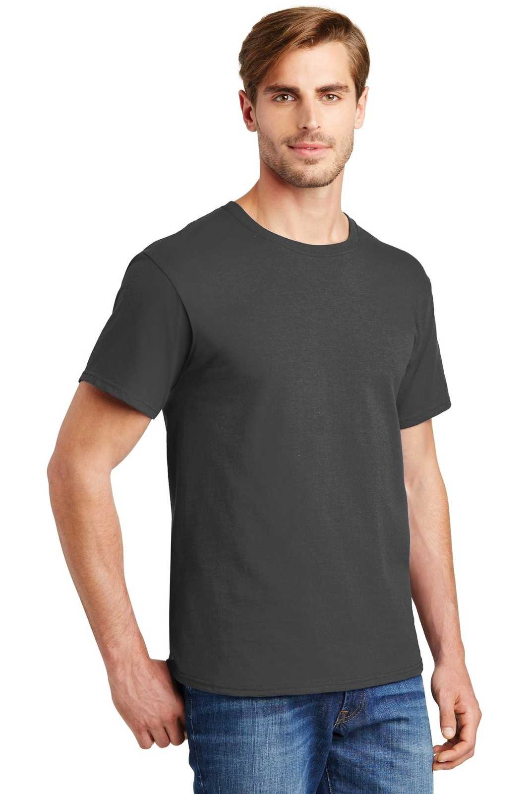 Hanes 5280 ComfortSoft 100% Cotton T-Shirt - Smoke Gray - HIT a Double
