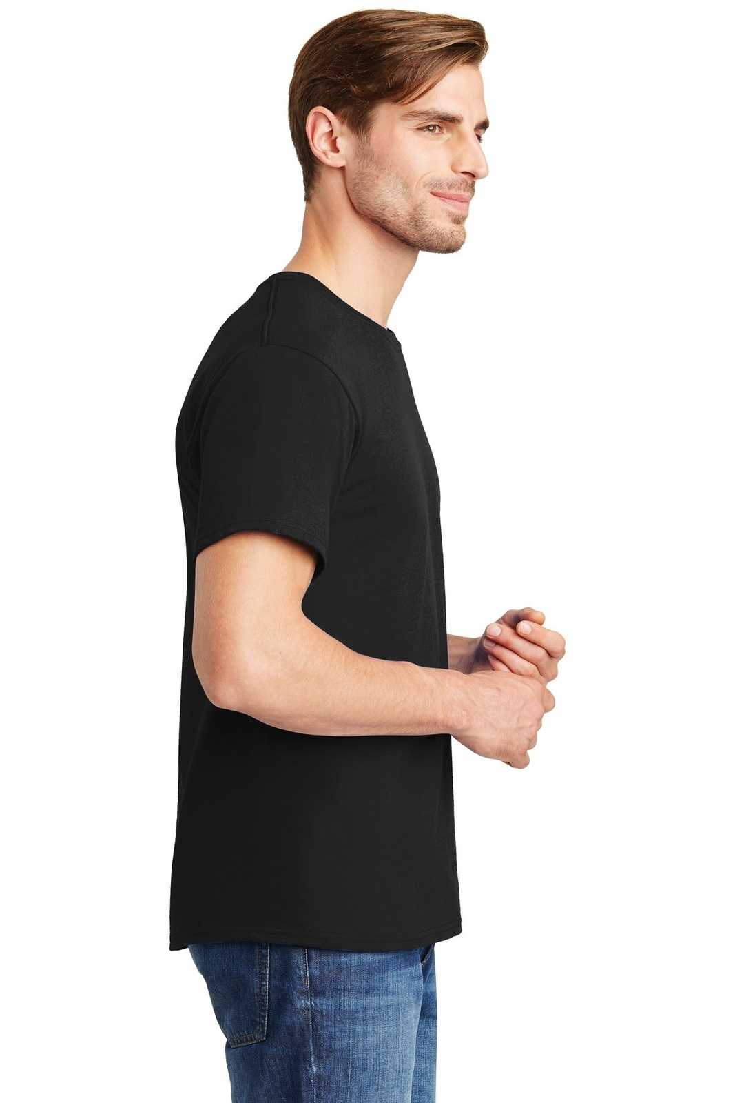 Hanes 5280 Comfortsoft 100% Cotton T-Shirt - Black - HIT a Double