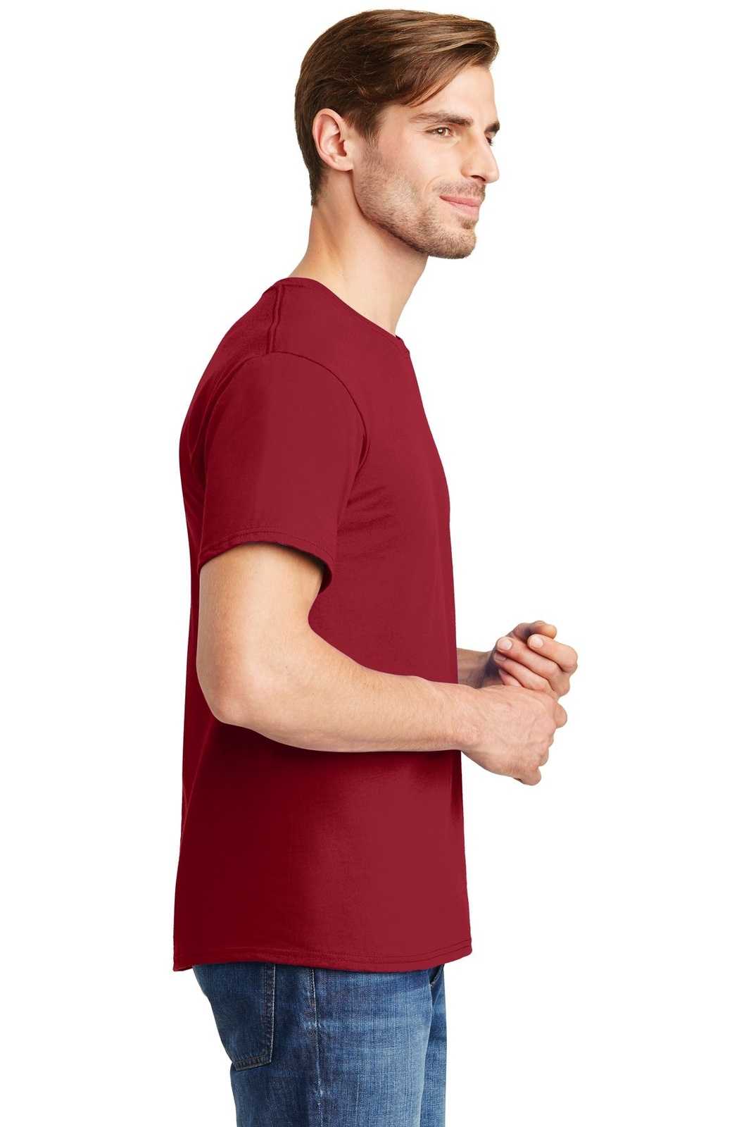 Hanes 5280 Comfortsoft 100% Cotton T-Shirt - Deep Red - HIT a Double