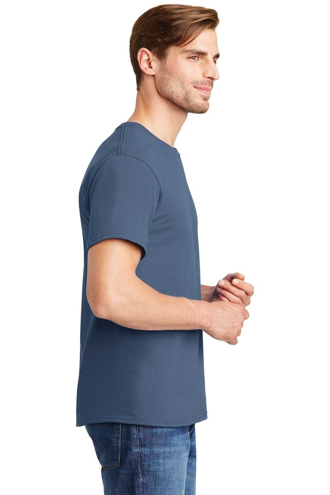 Hanes 5280 Comfortsoft 100% Cotton T-Shirt - Denim Blue - HIT a Double