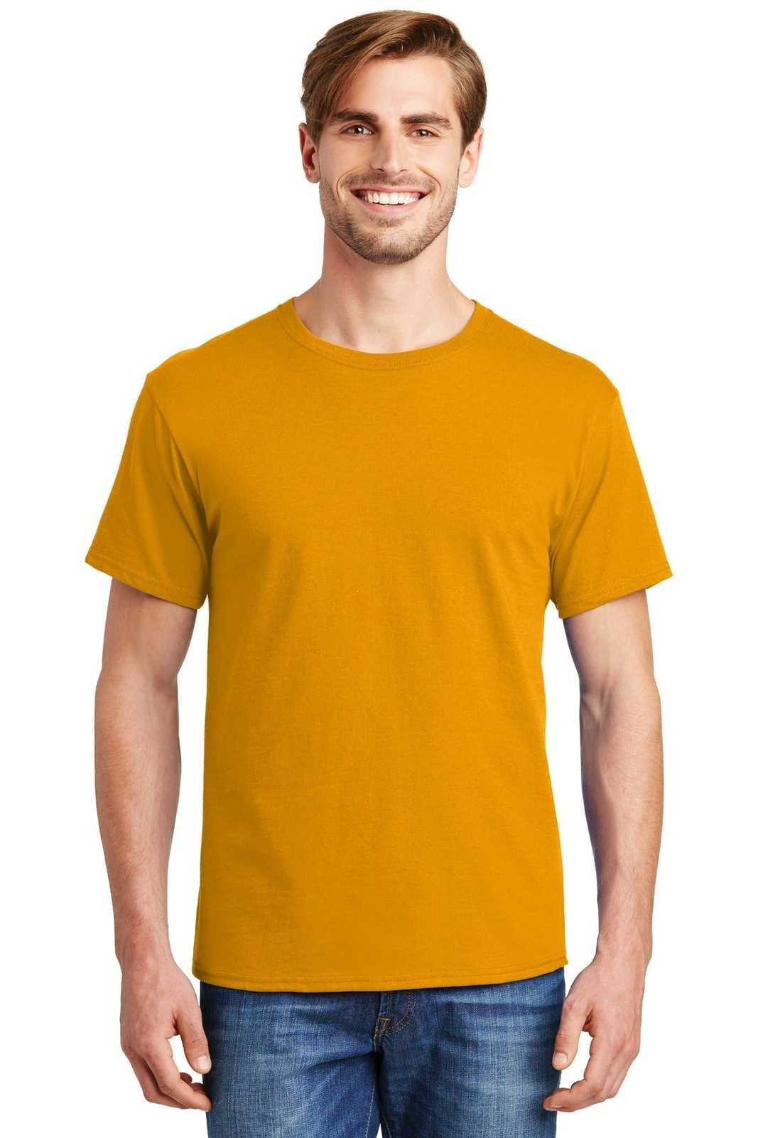 Hanes 5280 Comfortsoft 100% Cotton T-Shirt - Gold - HIT a Double