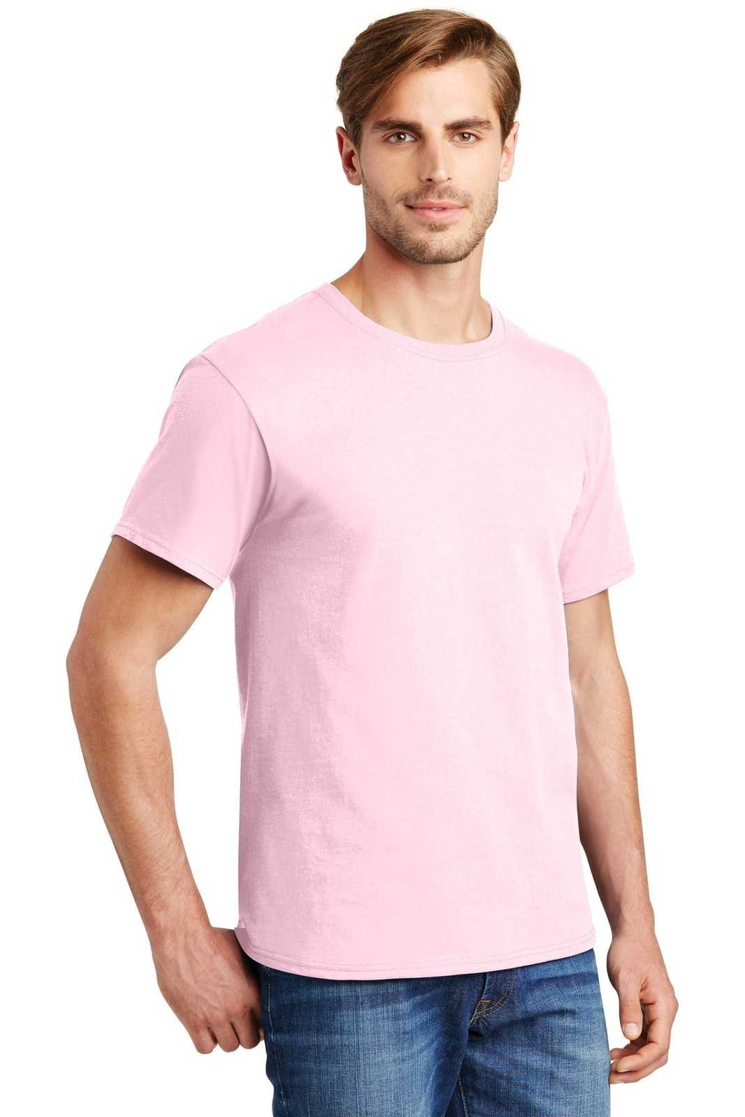Hanes 5280 Comfortsoft 100% Cotton T-Shirt - Pale Pink - HIT a Double