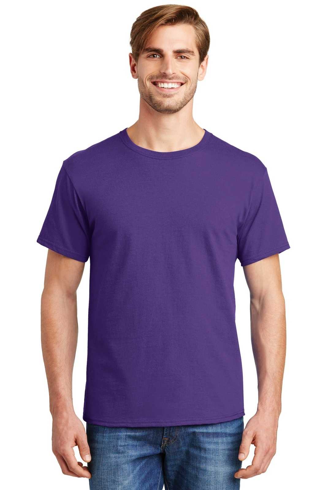 Hanes 5280 Comfortsoft 100% Cotton T-Shirt - Purple - HIT a Double