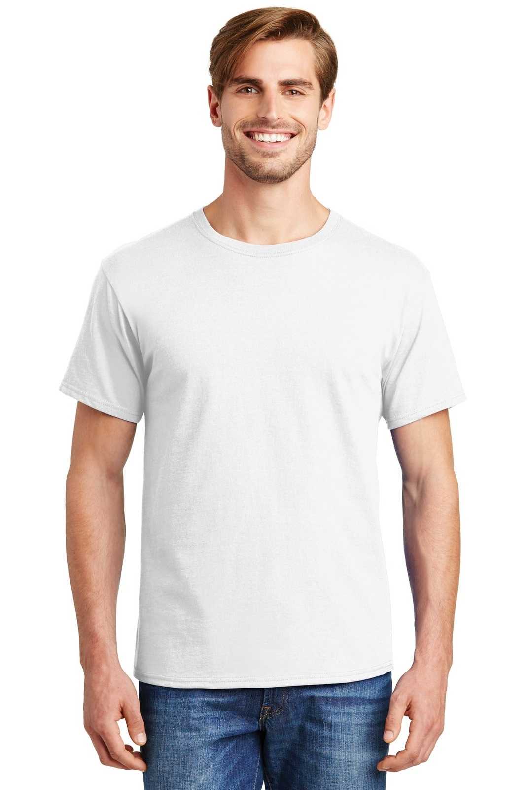 Hanes 5280 Comfortsoft 100% Cotton T-Shirt - White - HIT a Double