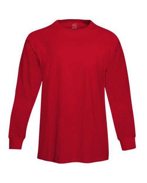 Hanes 5286 Essential-T Long Sleeve T-Shirt - Athletic Red - HIT a Double - 1