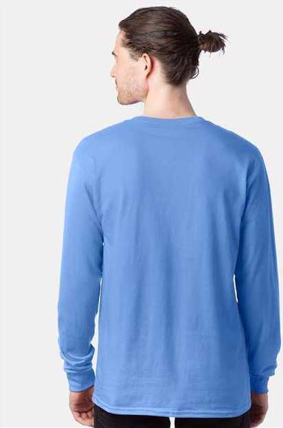 Hanes 5286 Essential-T Long Sleeve T-Shirt - Carolina Blue&quot; - &quot;HIT a Double