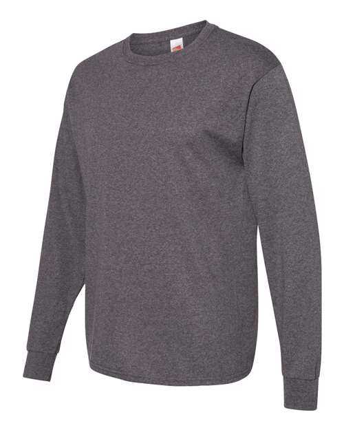 Hanes 5286 Essential-T Long Sleeve T-Shirt - Charcoal Heather - HIT a Double