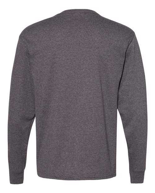 Hanes 5286 Essential-T Long Sleeve T-Shirt - Charcoal Heather - HIT a Double