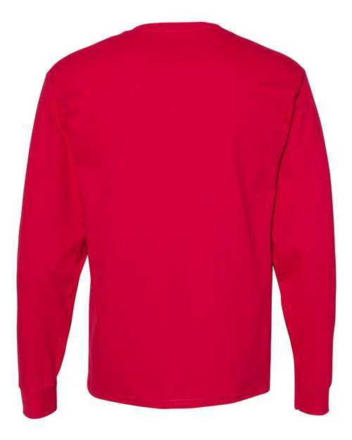 Hanes 5286 Essential-T Long Sleeve T-Shirt - Deep Red - HIT a Double
