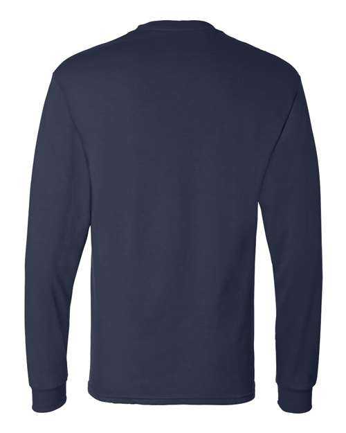 Hanes 5286 Essential-T Long Sleeve T-Shirt - Navy - HIT a Double