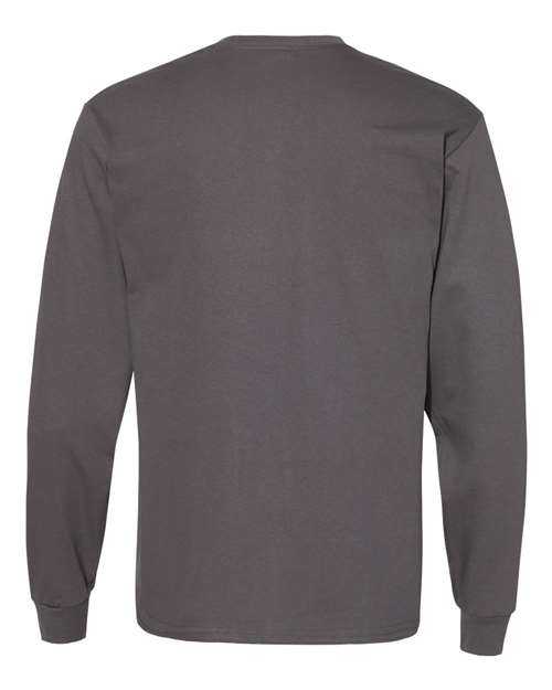 Hanes 5286 Essential-T Long Sleeve T-Shirt - Smoke Grey - HIT a Double