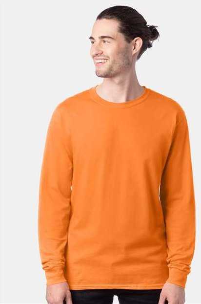 Hanes 5286 Essential-T Long Sleeve T-Shirt - Tennessee Orange&quot; - &quot;HIT a Double