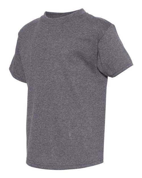 Hanes 5370 Ecosmart Youth Short Sleeve T-Shirt - Charcoal Heather - HIT a Double