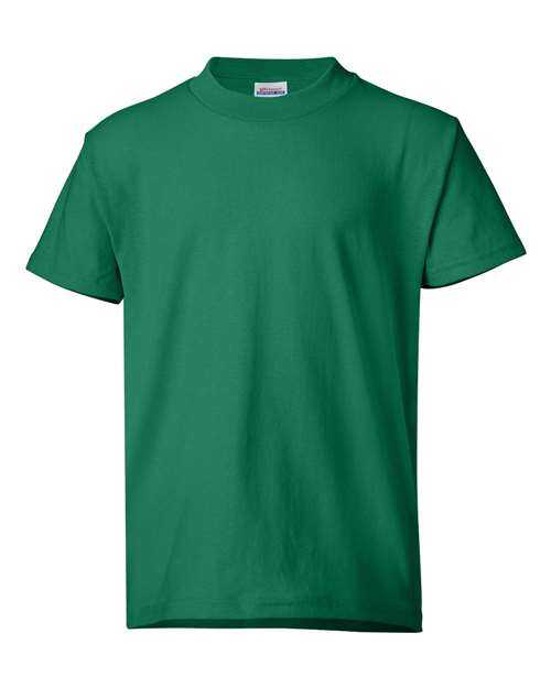Hanes 5370 Ecosmart Youth Short Sleeve T-Shirt - Kelly Green - HIT a Double