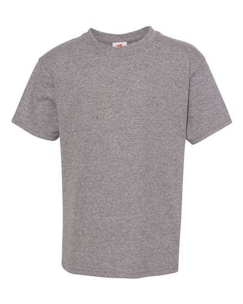 Hanes 5370 Ecosmart Youth Short Sleeve T-Shirt - Oxford Grey - HIT a Double