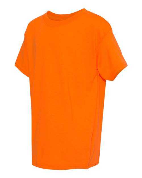 Hanes 5370 Ecosmart Youth Short Sleeve T-Shirt - Safety Orange - HIT a Double