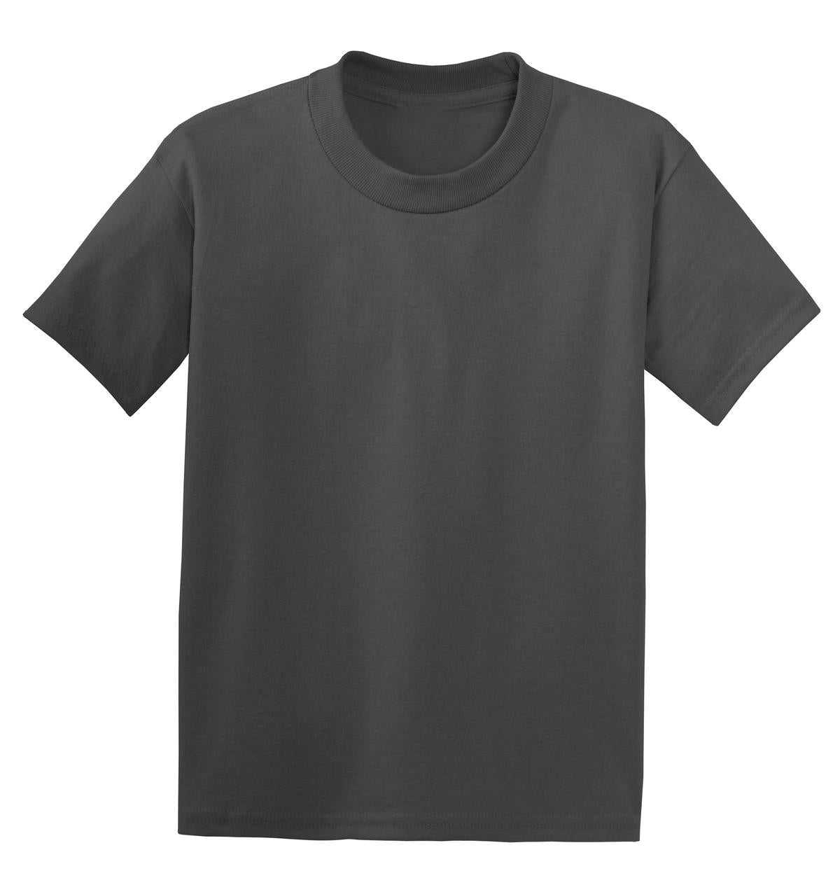 Hanes 5370 Youth EcoSmart 50/50 Cotton/Poly T-Shirt - Smoke Gray - HIT a Double