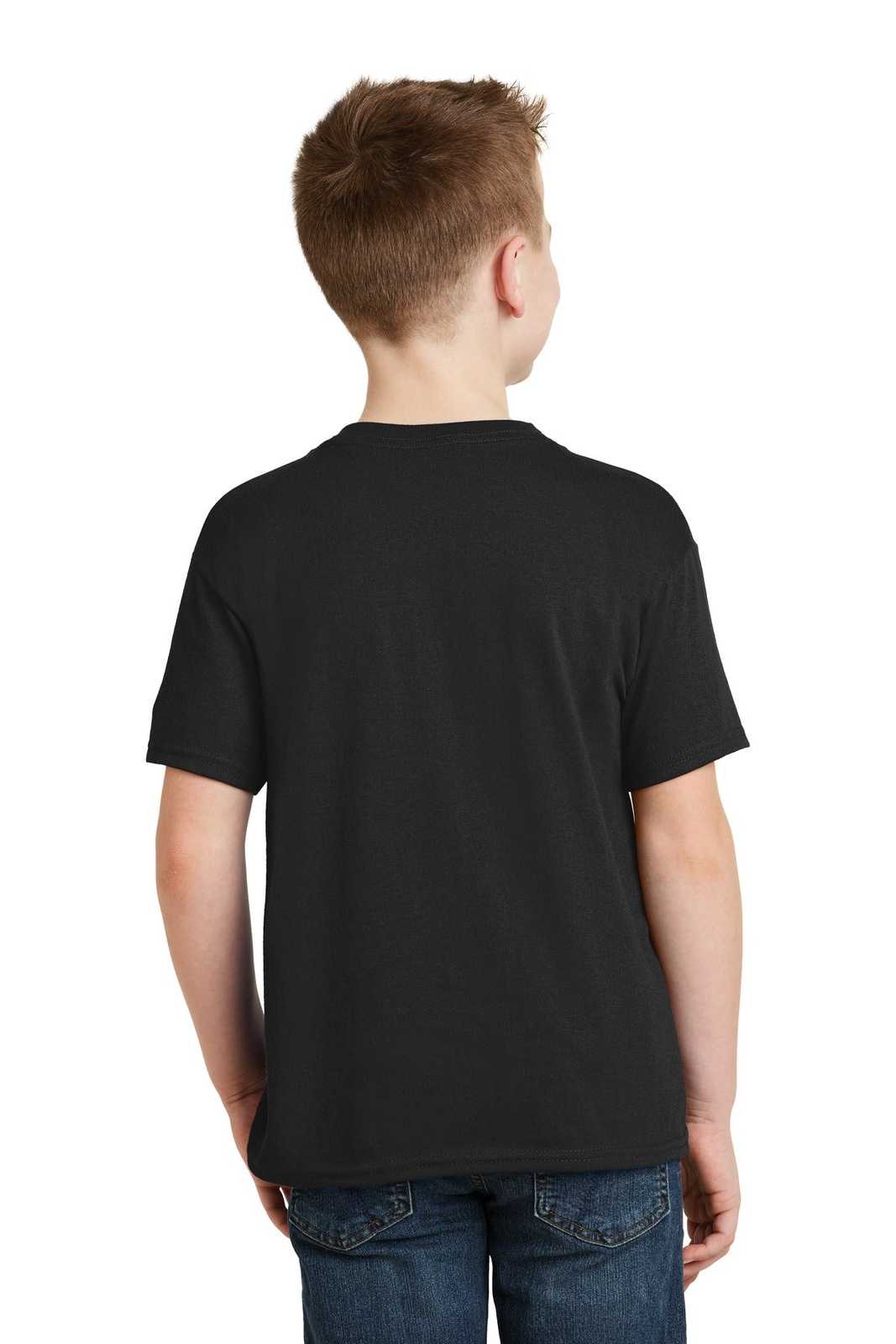 Hanes 5370 Youth Ecosmart 50/50 Cotton/Poly T-Shirt - Black - HIT a Double