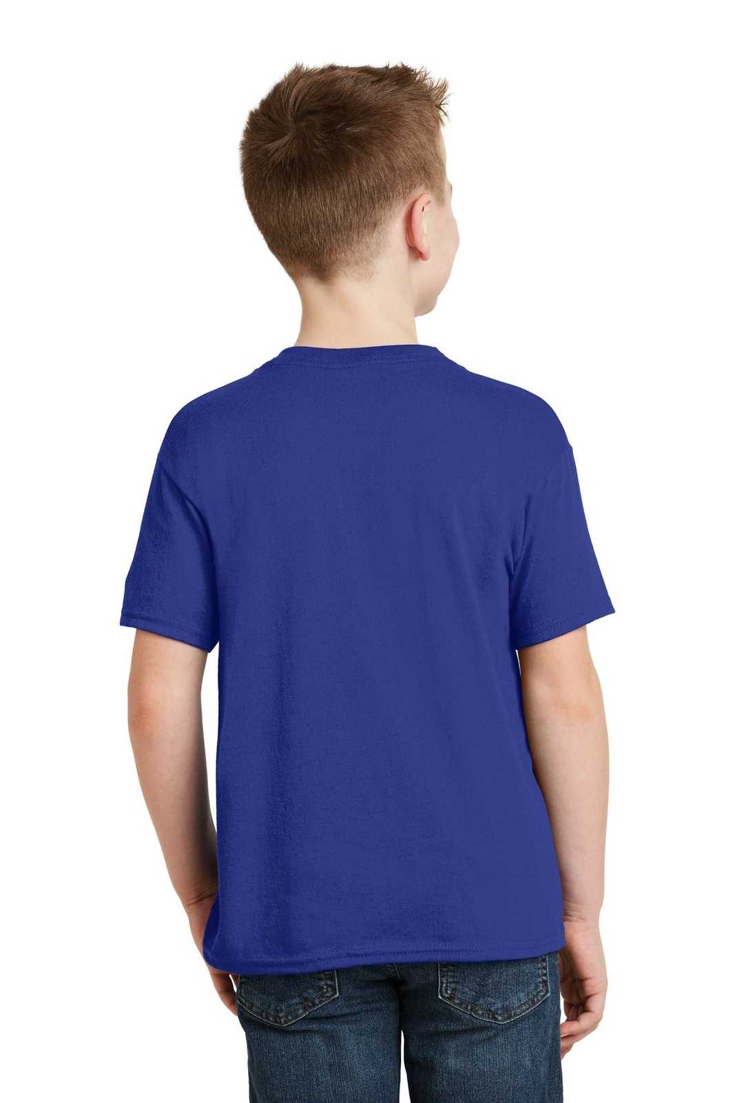 Hanes 5370 Youth Ecosmart 50/50 Cotton/Poly T-Shirt - Deep Royal - HIT a Double