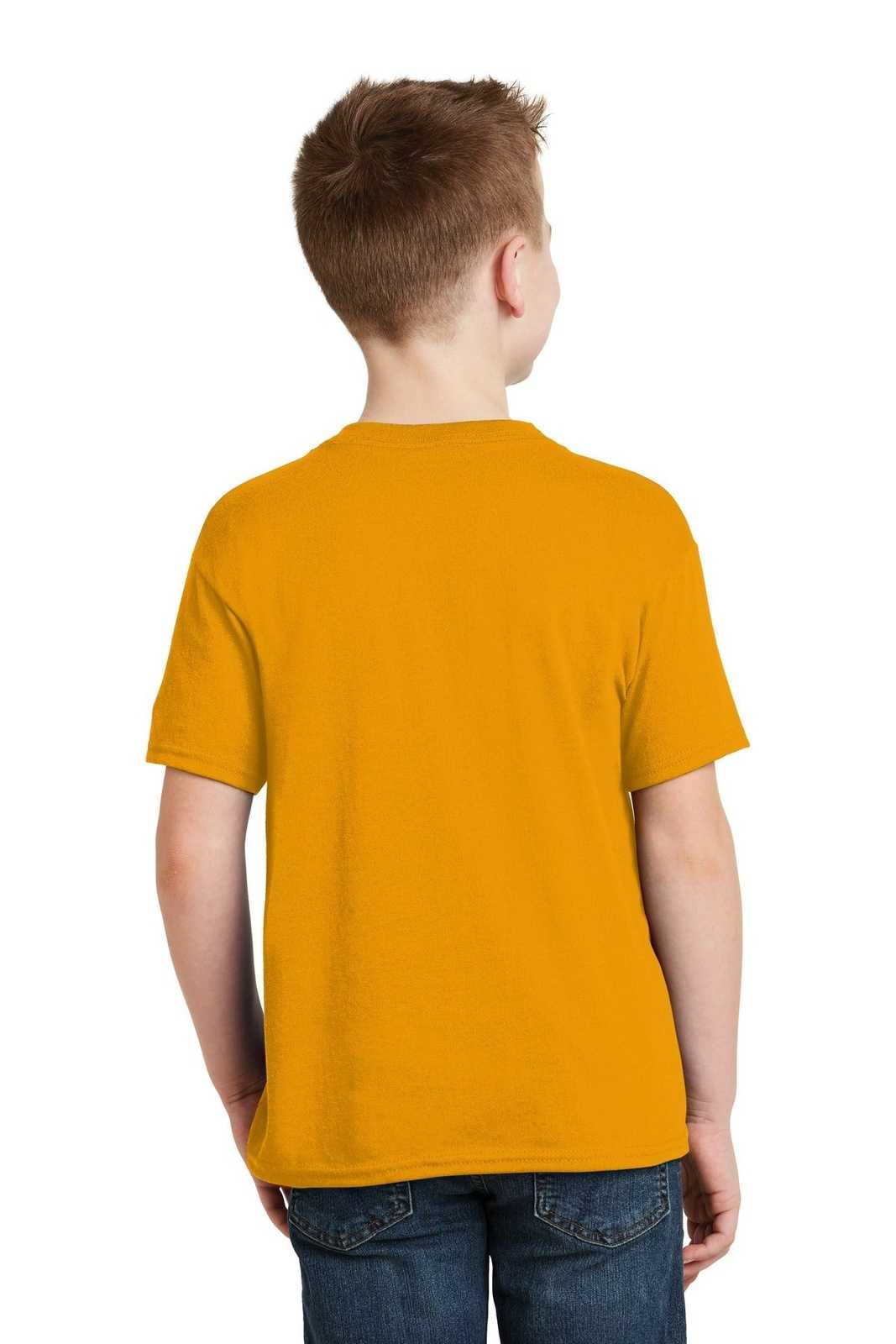 Hanes 5370 Youth Ecosmart 50/50 Cotton/Poly T-Shirt - Gold - HIT a Double