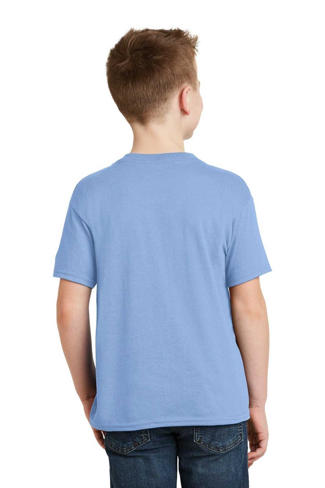 Hanes 5370 Youth Ecosmart 50/50 Cotton/Poly T-Shirt - Light Blue - HIT a Double