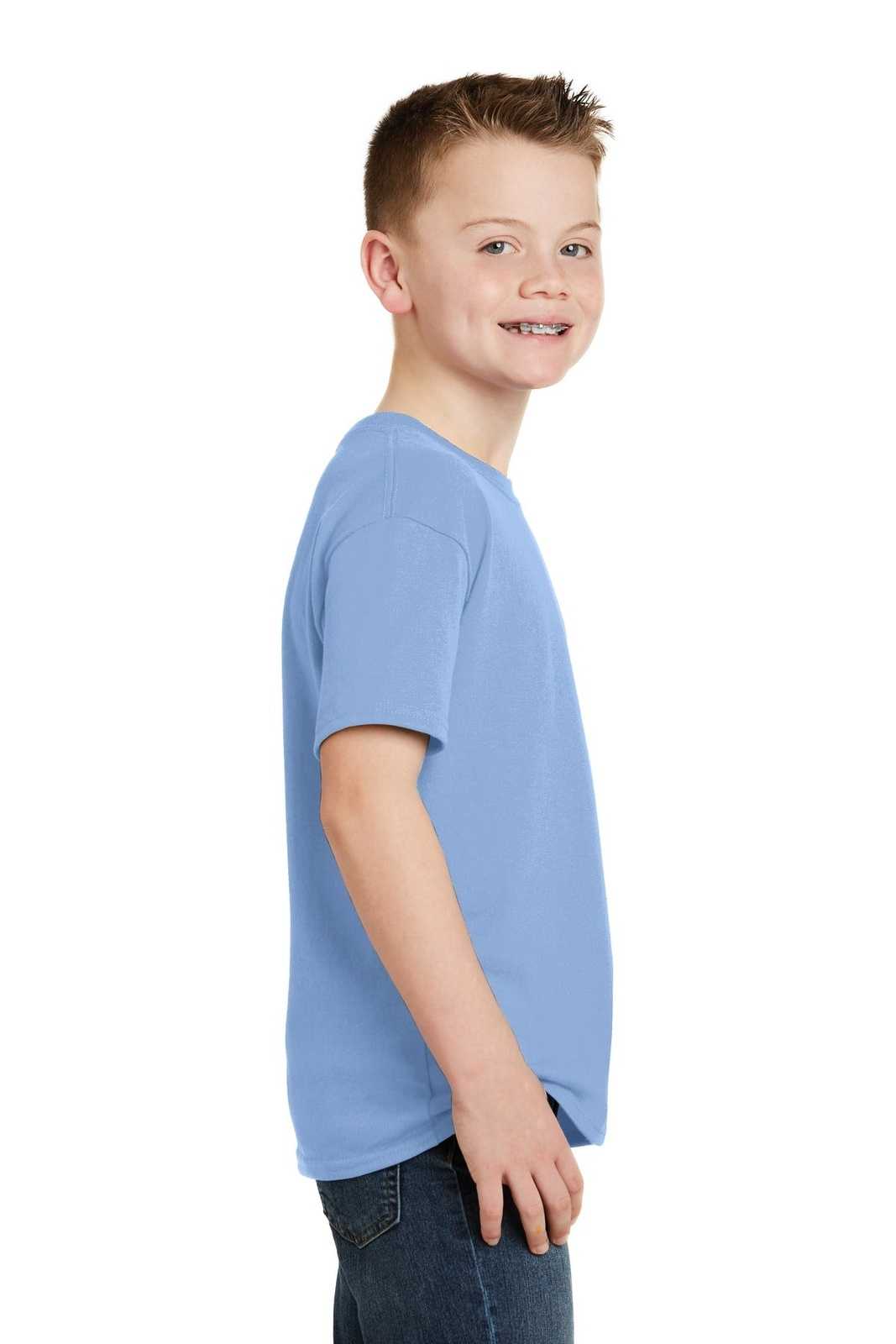Hanes 5370 Youth Ecosmart 50/50 Cotton/Poly T-Shirt - Light Blue - HIT a Double